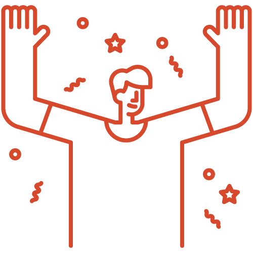 Icono de un hombre disfrutando de su tiempo en libertad