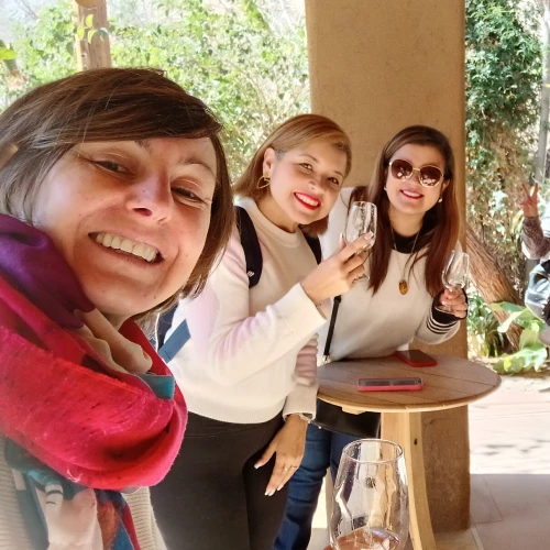 Mujeres disfrutando de una copa de vino en una sesión de alianzas con sentido